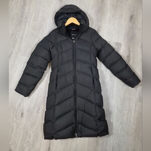 Marmot 700 Fill Down Black Puffer Quilted Coat Women’s Removable Hood Size S